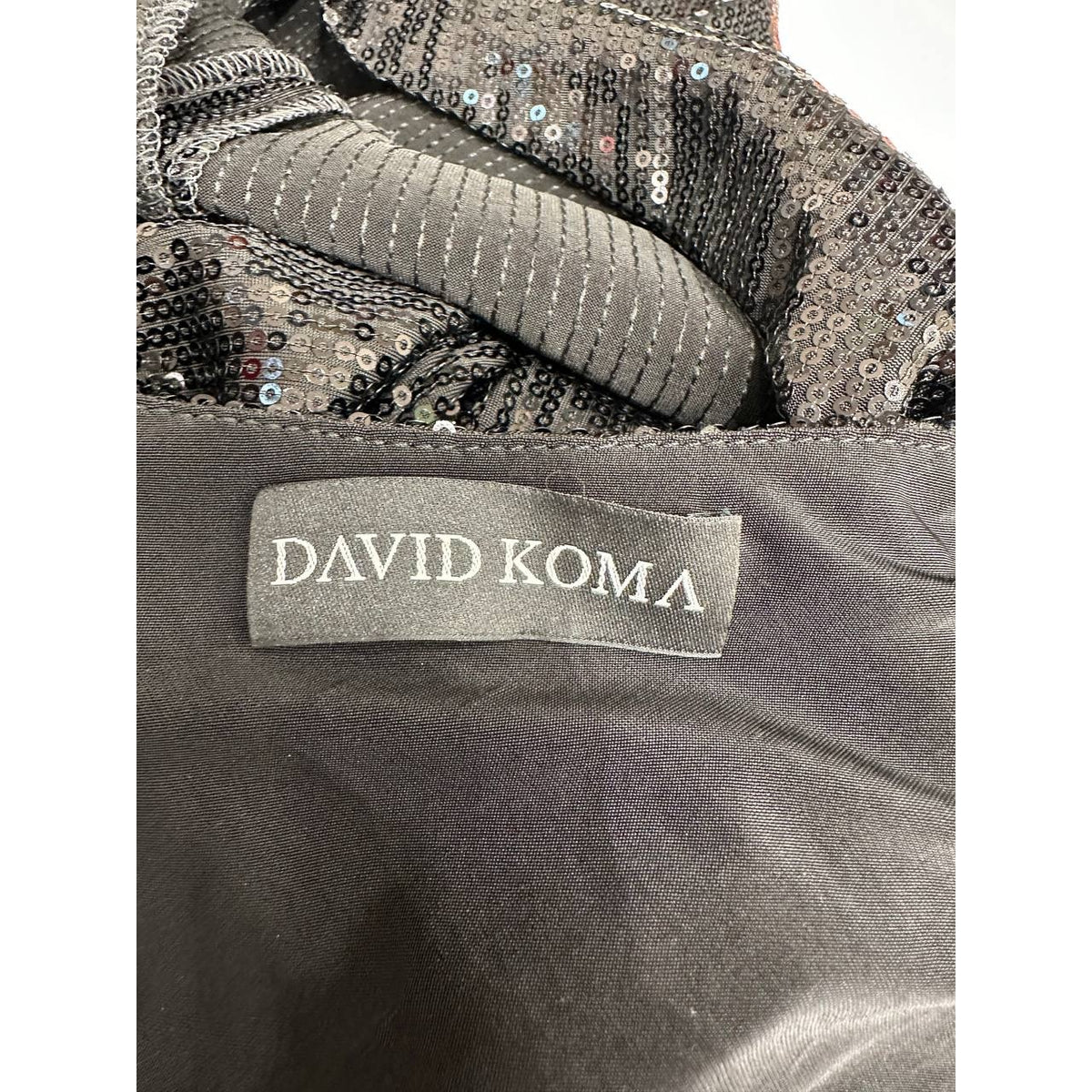 David Koma Ruched Asymmetric Sequin Mini Dress / Gown Sz.S Pre-owned