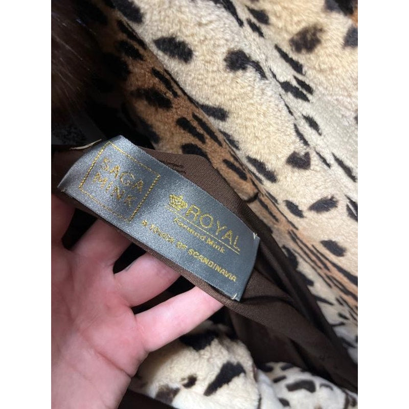 Luxurious Braschi Brown Coat - Animal Print XS Pre-owned