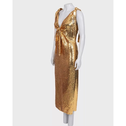 NWOT Paco Rabanne Gold Sequin Dress - Size 36/S pre-owned