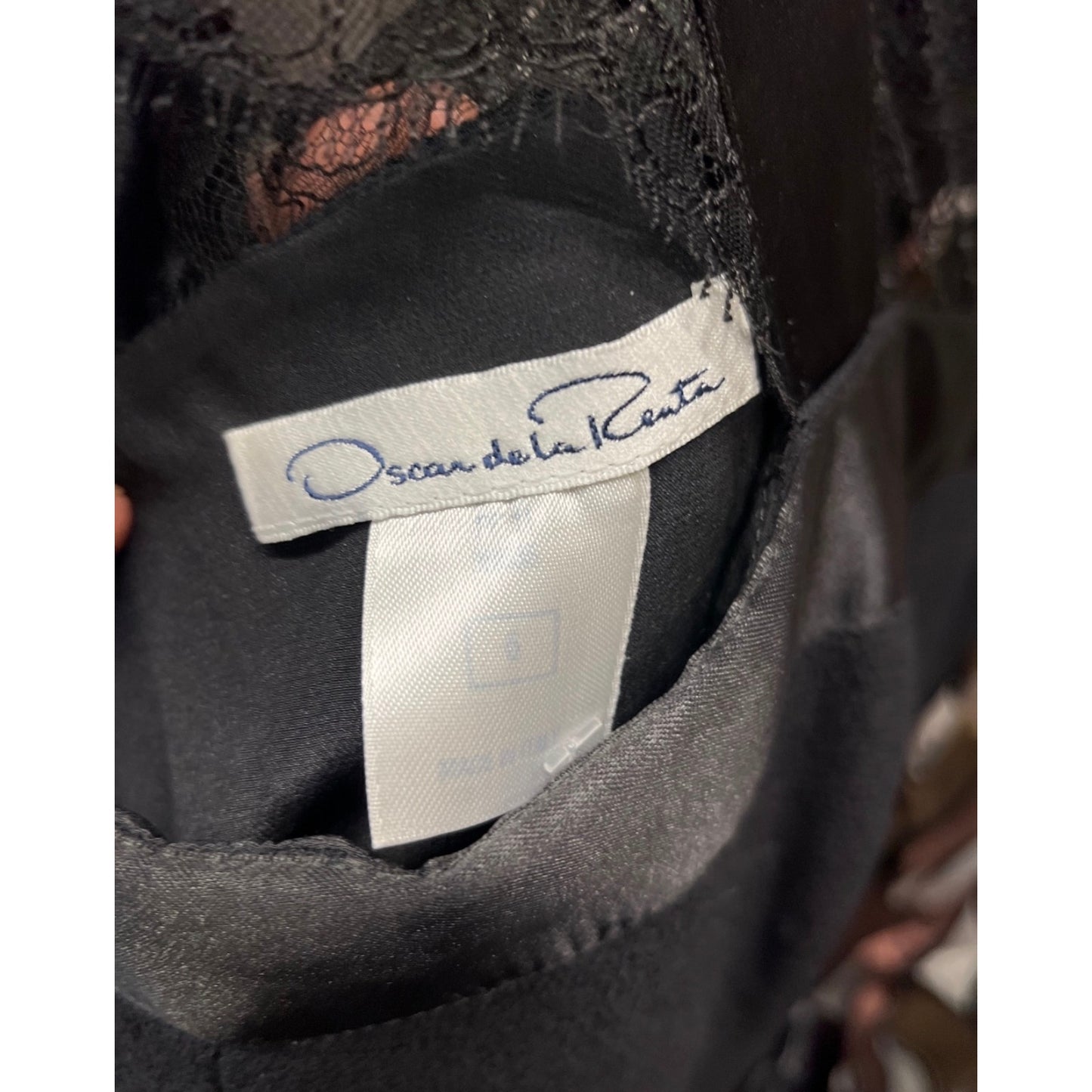 Oscar de la Renta Black Lace Fitted Dress - UK6/XS Pre-owned