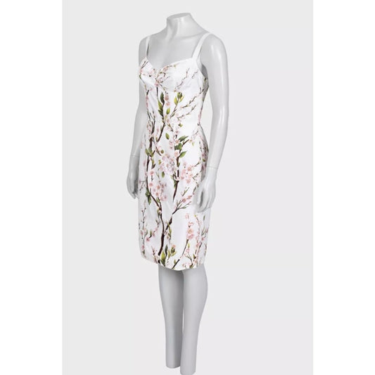 Dolce & Gabbana White Floral Print Mini Dress Sz.40 Pre-owned
