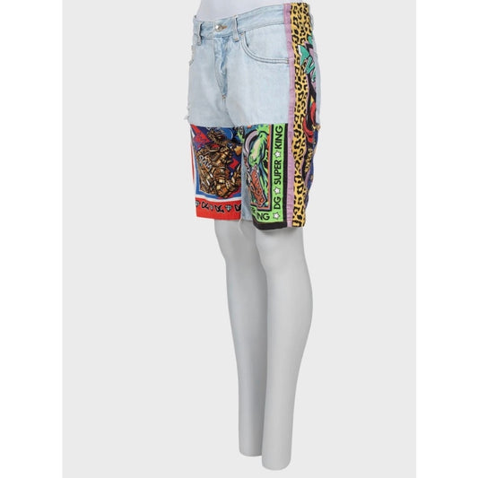 Dolce & Gabbana Mixed Panel Denim Shorts IT46/XL Pre-owned