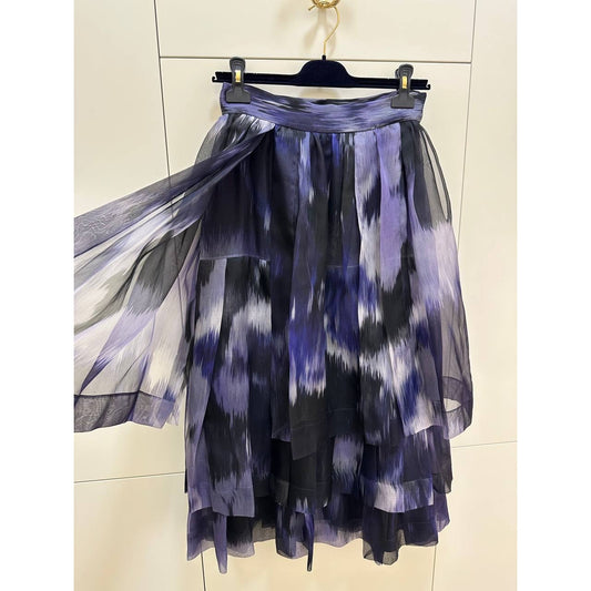 Christian Dior 2005 Silk Chiffon Tiered Skirt Sz.38 Pre-owned