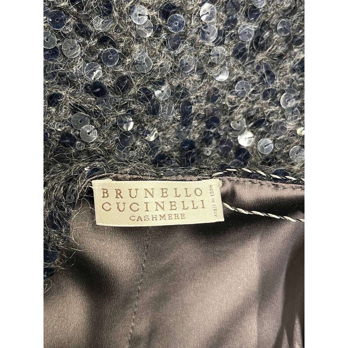 Brunello Cucinelli Grey Sequin Embellished Sleeveless Dress Sz.S pre-owned