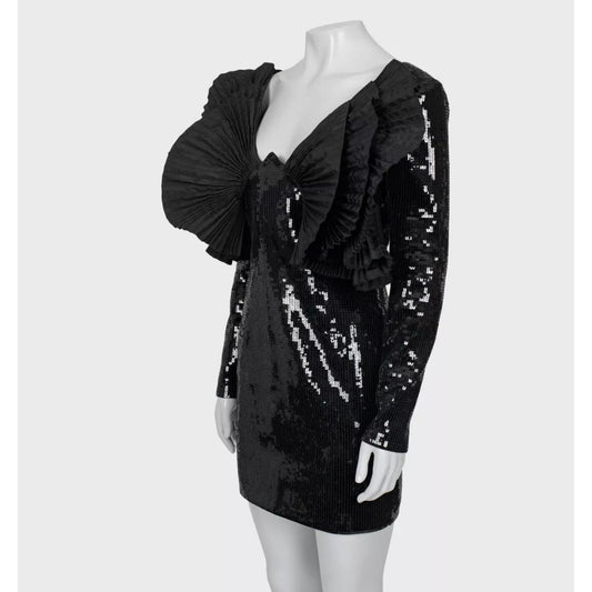 Saint Laurent Black Wool Sequin Dress - Size FR36 (S) Pre-owned
