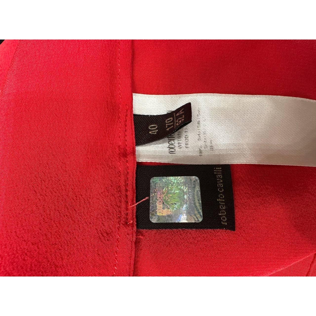 Roberto Cavalli Red Silk Sleeveless Dress, Size 40 pre-owned