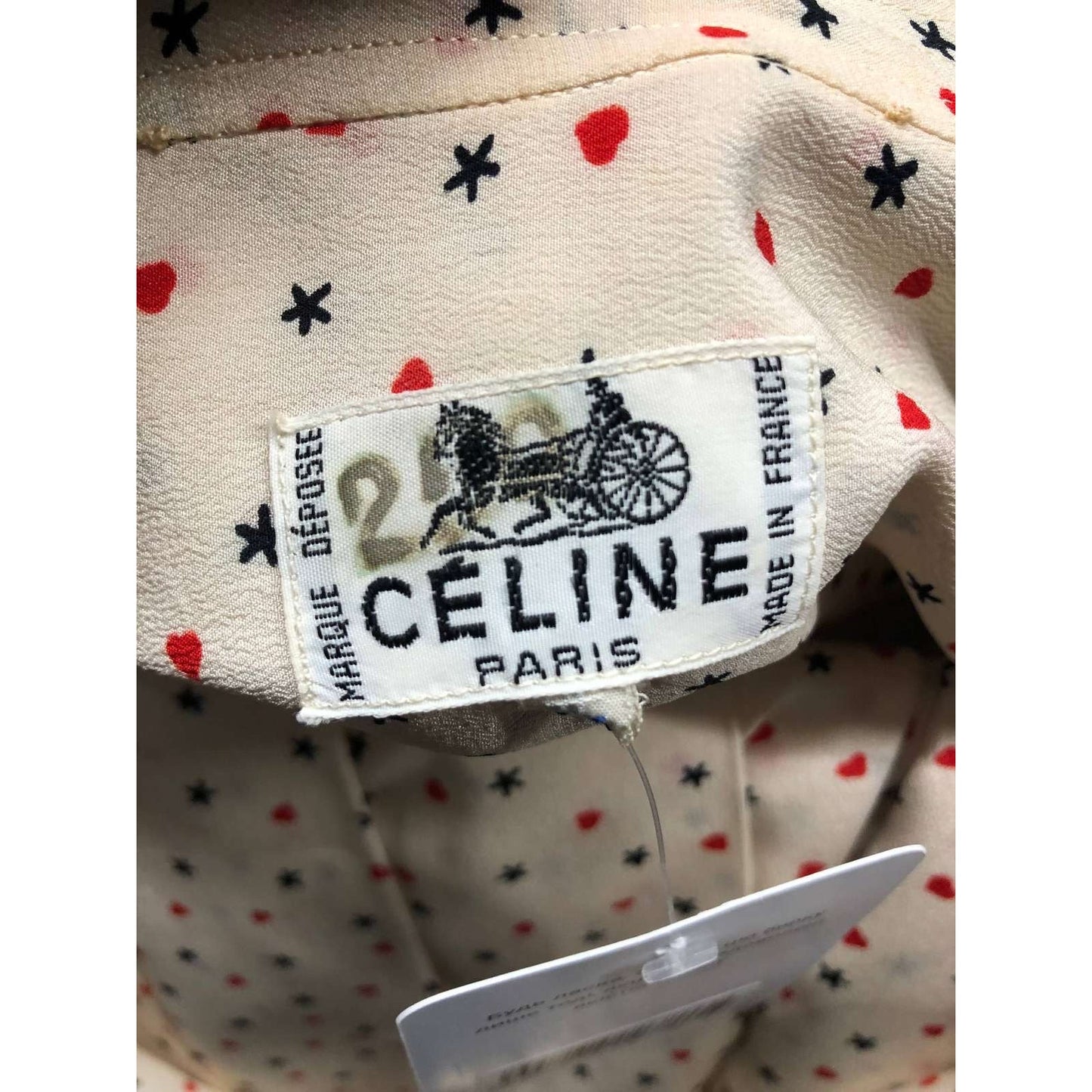 Celine Silk Printed Blouse & Skirt Set - Size FR44 Pre-owned