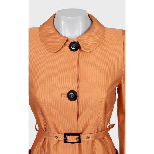 Roberto Cavalli Orange Belted Trench Coat - Size M Pre-owned