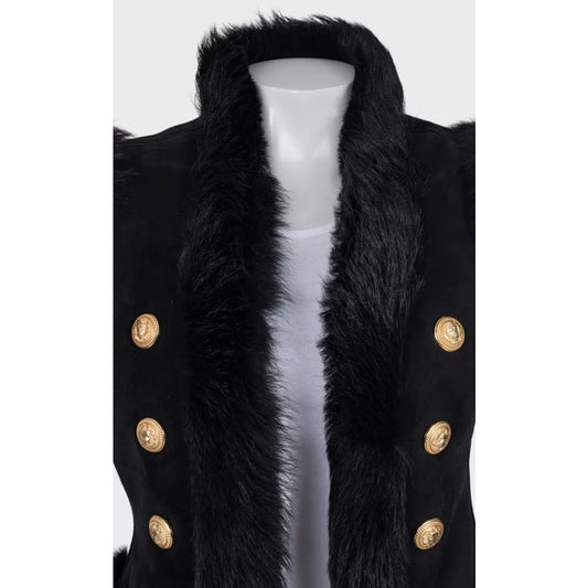 Balmain Black Lambskin Leather Vest - Size IT40 / S pre-owned