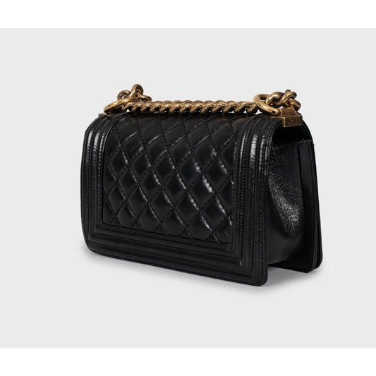 Chanel Black Lambskin Small Boy Bag Pre-owned