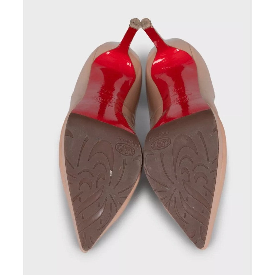 Christian Louboutin Beige Leather Pointed Toe Heels Sz.39.5 pre-owned