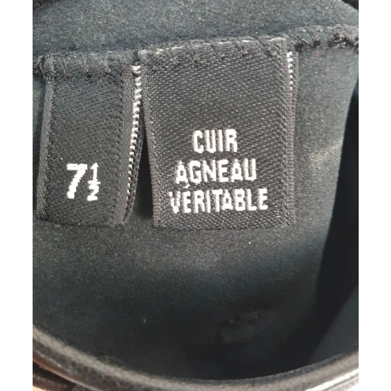 CHANEL Lambskin Black CC Logo Bow Fingerless Gloves Mittens  -7.5 Pre-owned