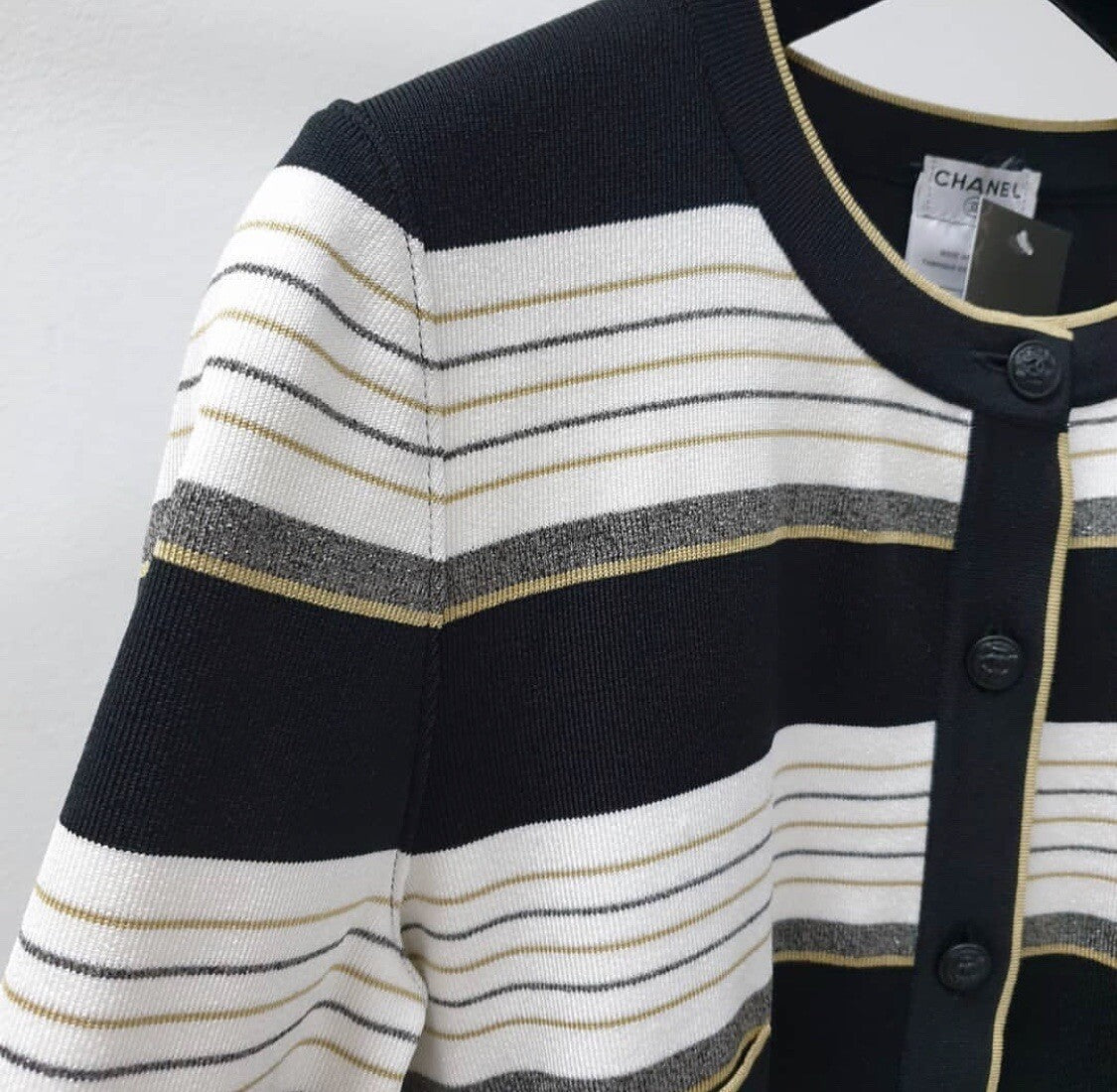 Chanel Striped Silk Tunic-dress Casual Dress Sz.38