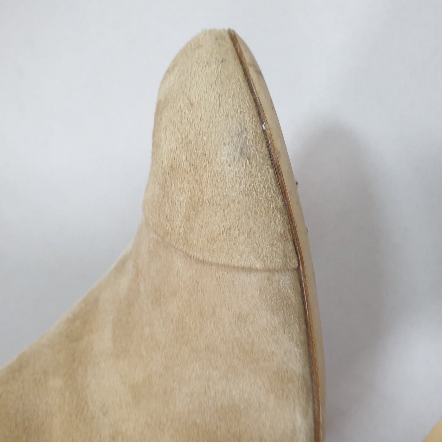 CHANEL Beige Suede Cap Toe CC Thigh High Over The Knee Tall Boots Sz. 38.5