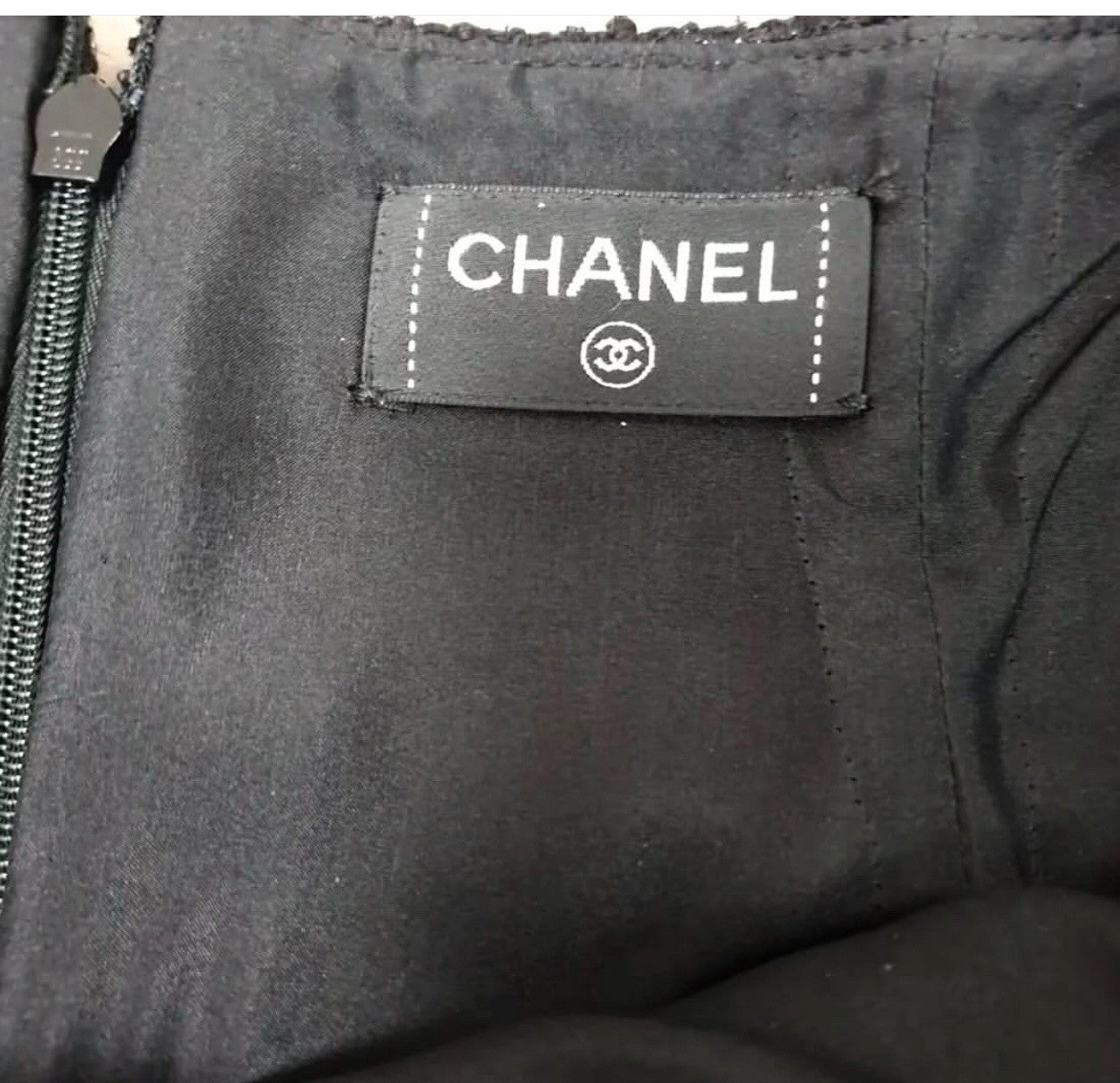 Chanel Black Tweed Skirt Sz. 46