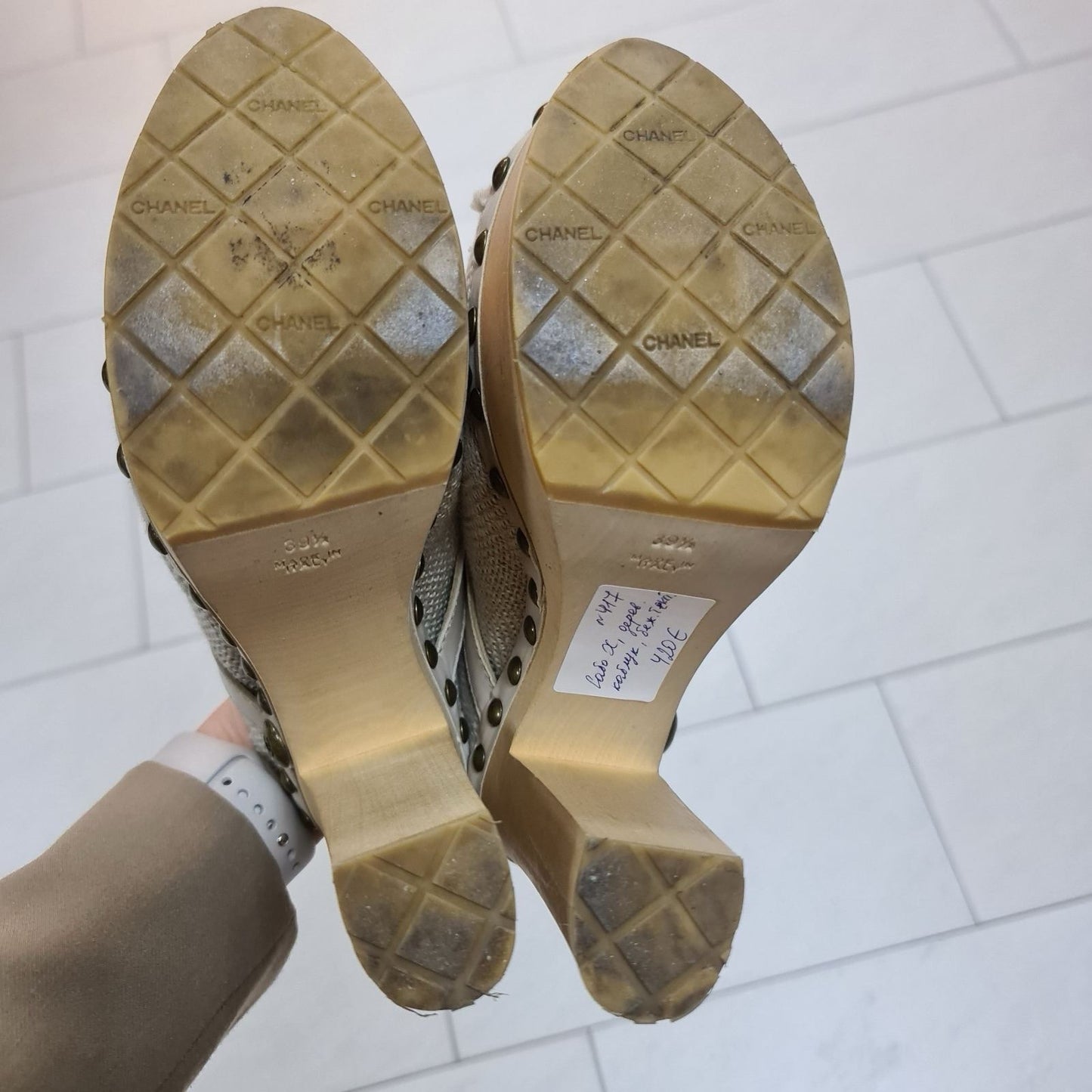 Chanel Shoe Platform Clog Limited Edition Jewel Hardware Sz 39.5