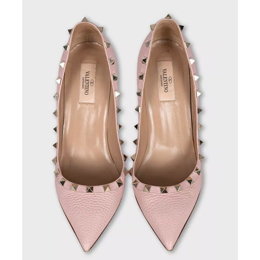Valentino Rockstud Pink Leather Pumps Heels Sz.39 Pre-owned