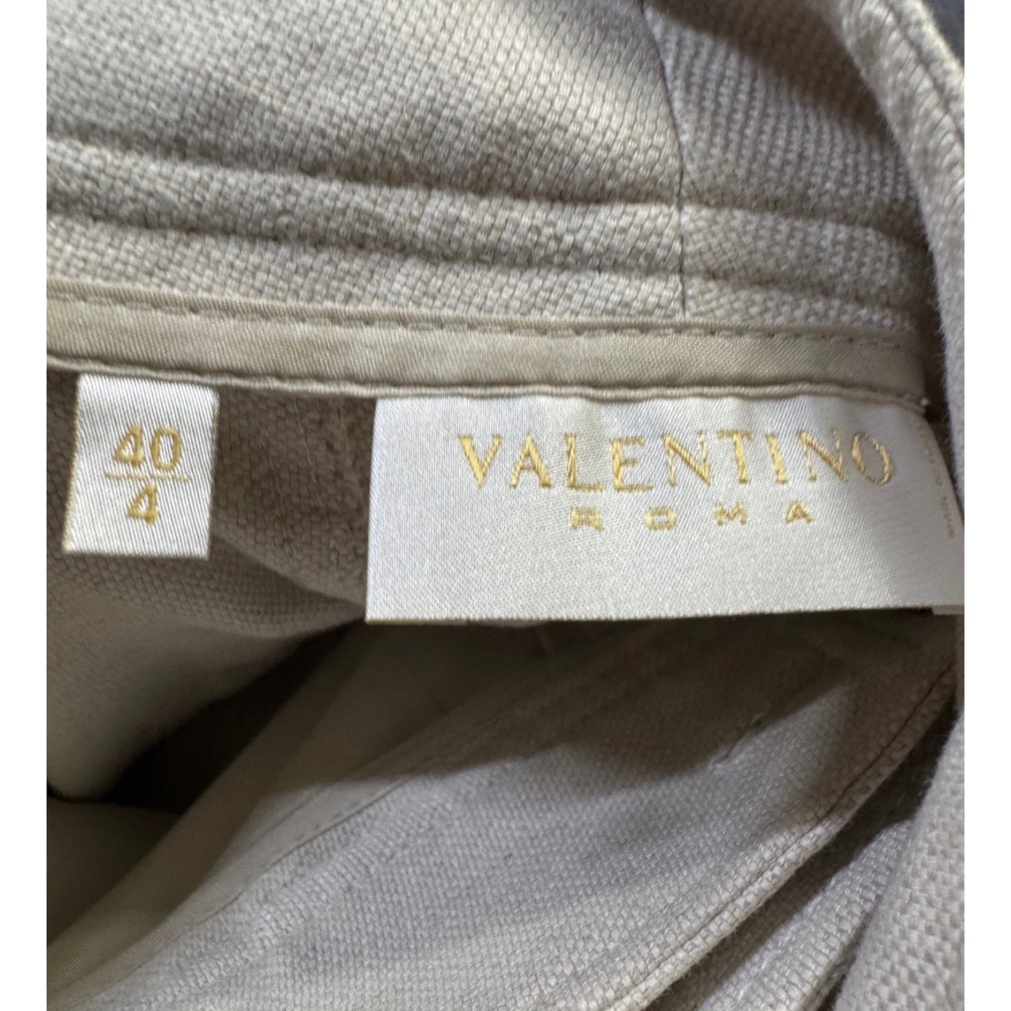 NWOT Valentino Roma Beige Cotton-Linen Shorts & Jacket Set Sz.40 Pre-owned