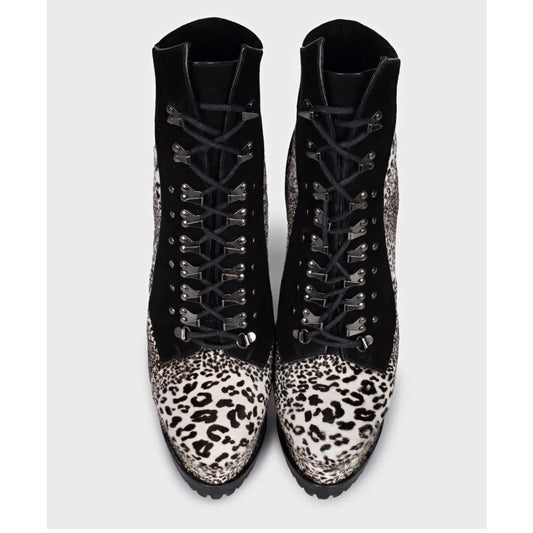 Alaïa Animal Pony Hair Suede Lace-Up Booties - EU 38.5 Pre-owned