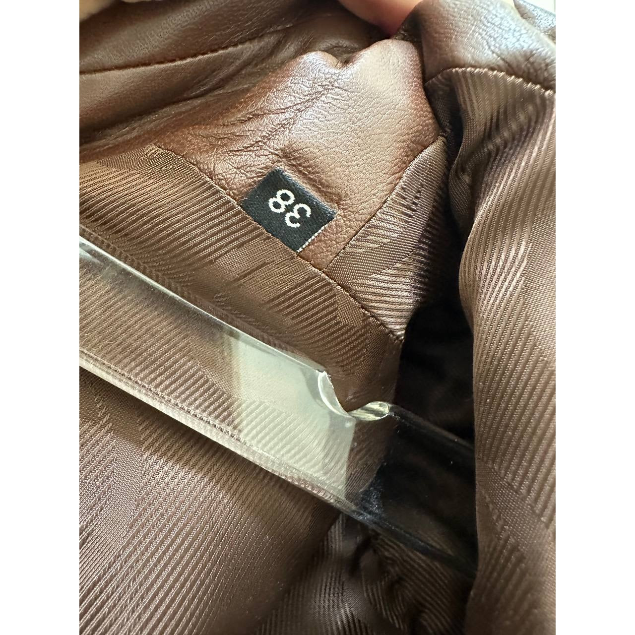 Vintage Gucci Tom Ford Brown Leather Blazer Sz.8 Pre-owned