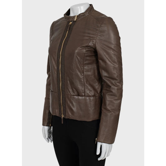Vintage Gucci Brown Leather Jacket - Size M/ IT42 Pre-owned