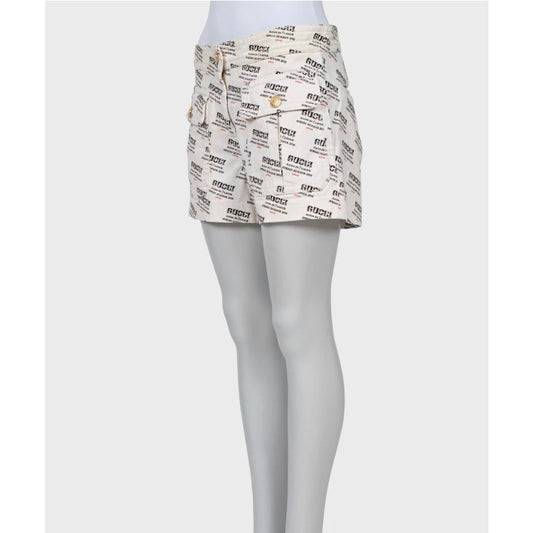 Gucci White Signature Print Cotton Shorts - Size W28 Pre-owned