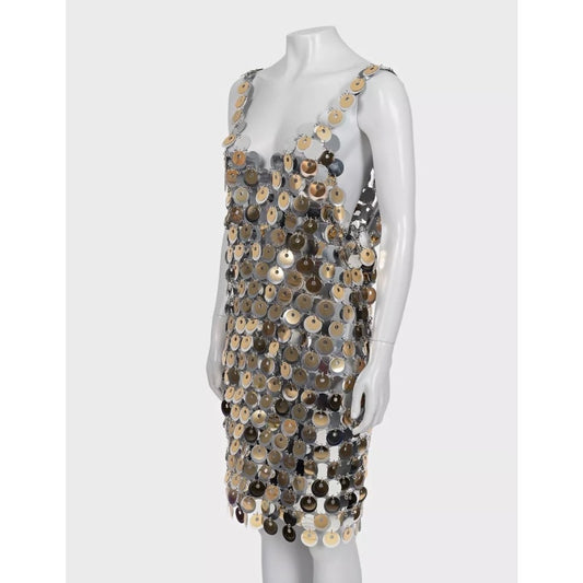Stunning Paco Rabanne x H&M Silver Metal Dress - Size XL Pre-owned