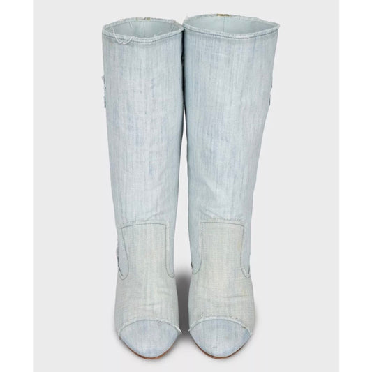 Chanel Logo Denim Ankle Boots - EU 39.5 Pre-owned