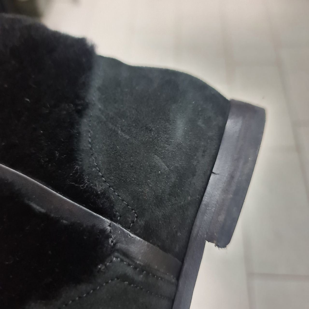 Chanel Winter Suede Fur Boots Sz.40.5 Pre-owned