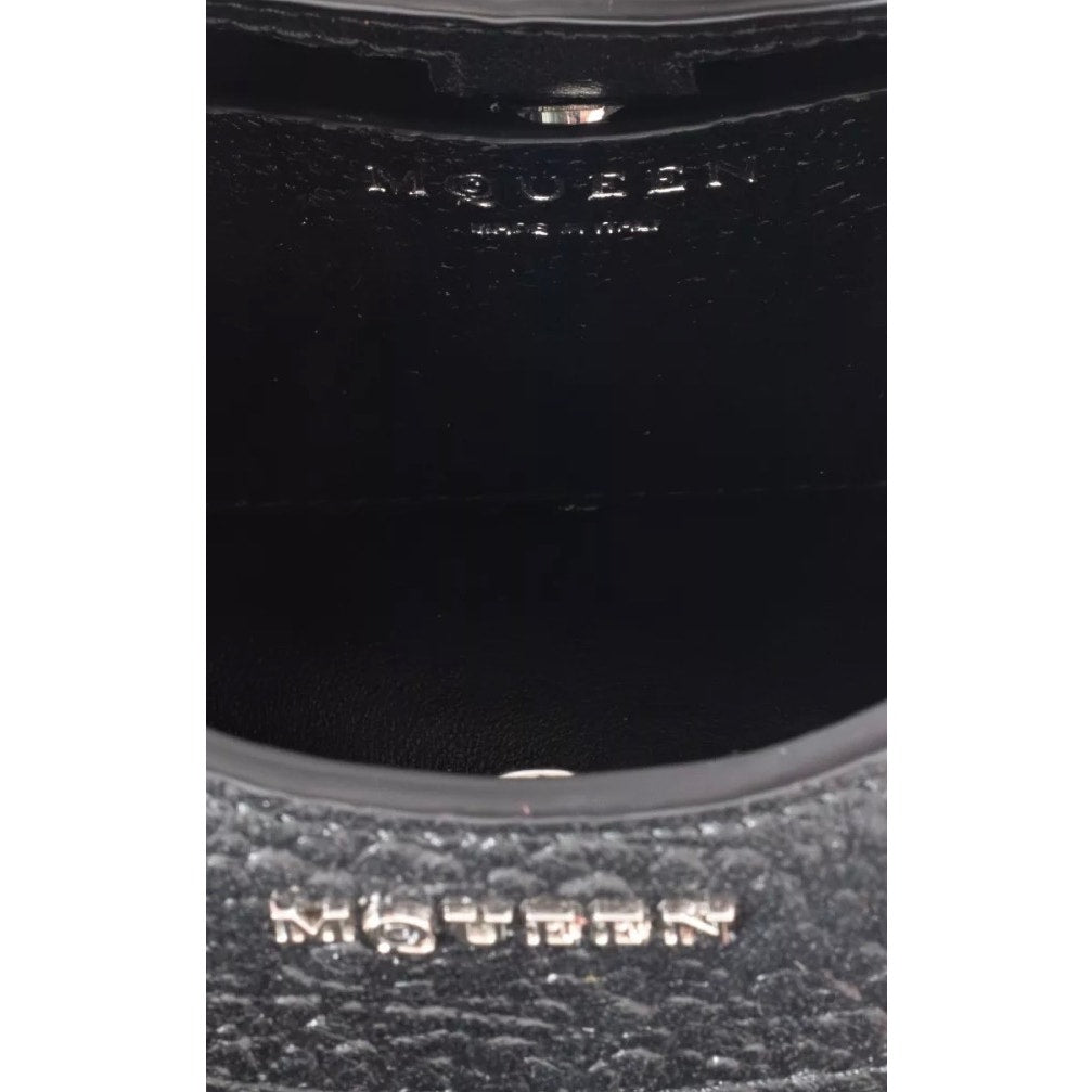 NWOB Alexander McQueen T-Bar Black Leather Mini Bag Pre-owned