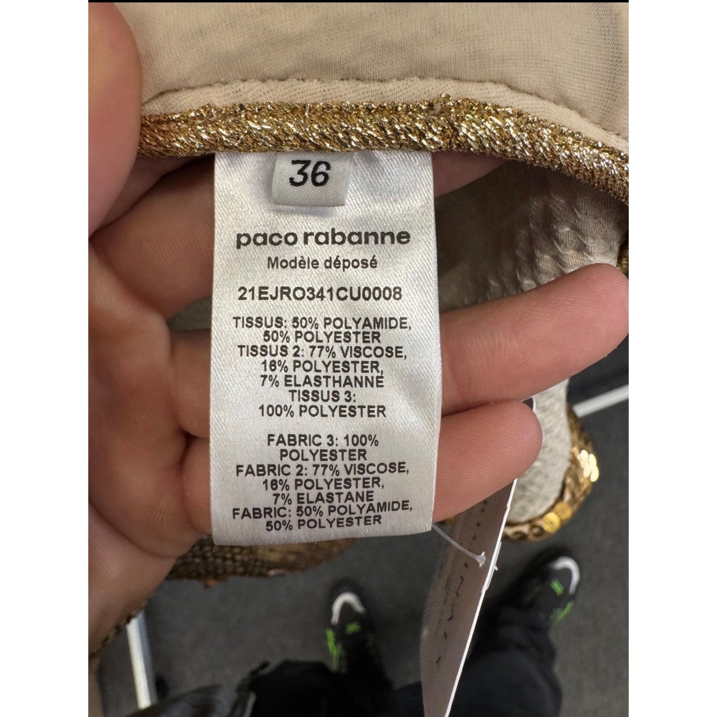 NWOT Paco Rabanne Gold Sequin Dress - Size 36/S pre-owned