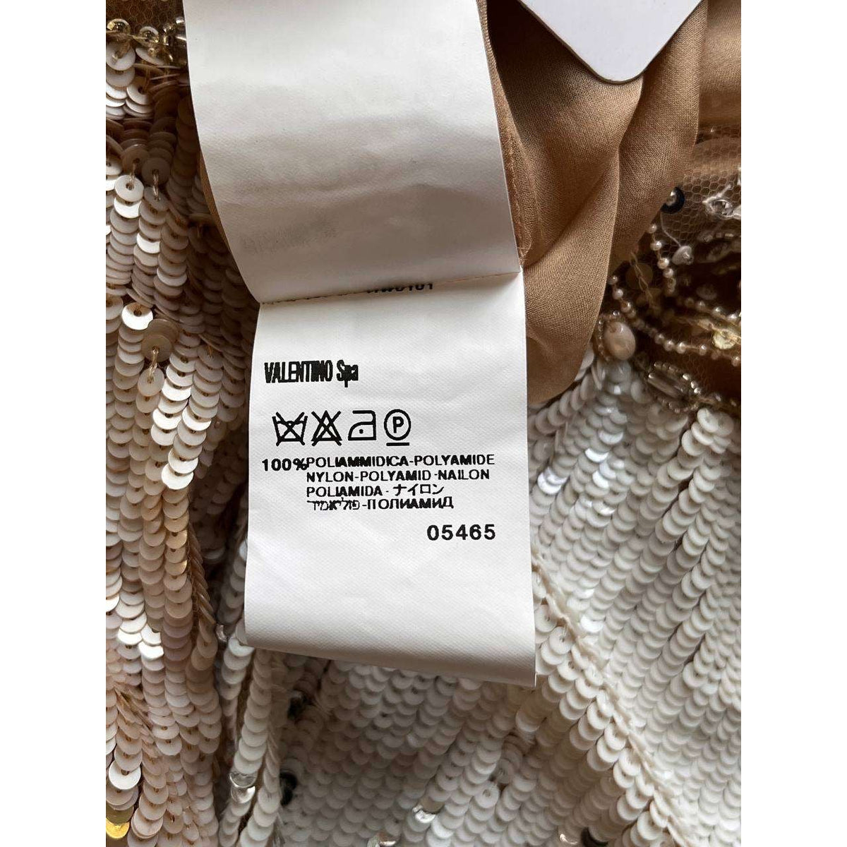 Valentino Beige Silk Embellished Dress | UK 6 XS Pre-owned