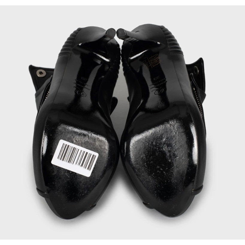 Alexander McQueen Black Leather Ankle Boots - Size 38 Pre-owned