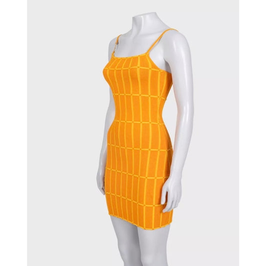 Jacquemus Vibrant Orange Maille Malha Knit Mini Dress S EU36 pre-owned