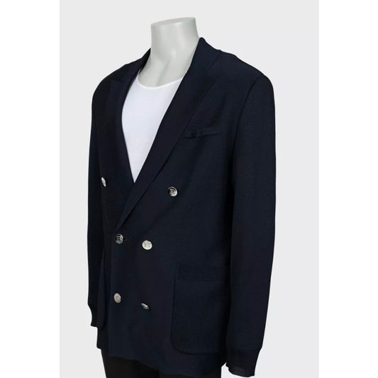 Balmain Men's Blue Double Breasted Viscose Cardigan XL Pre-owned