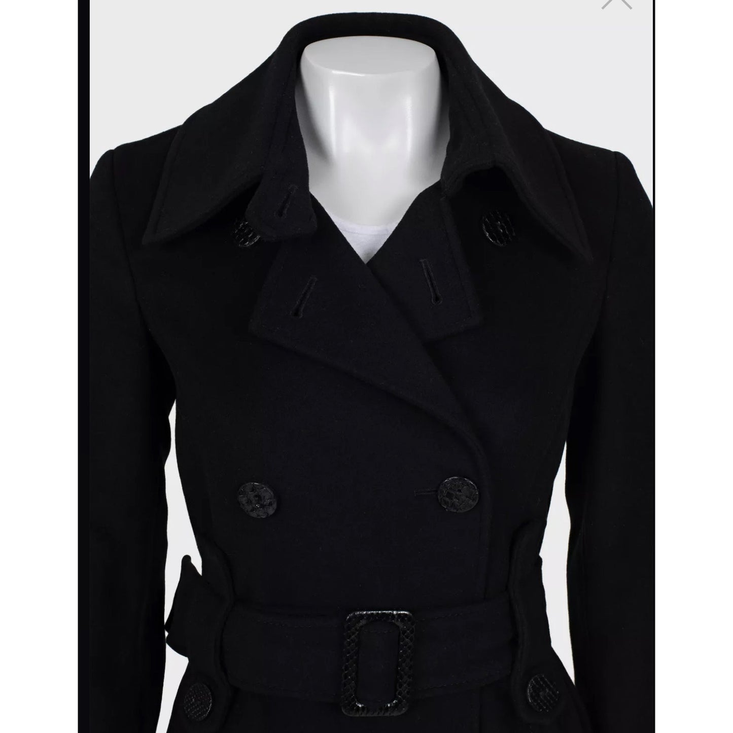 Alexander McQueen Vintage Black Wool Coat - Size S / IT40 Pre-owned