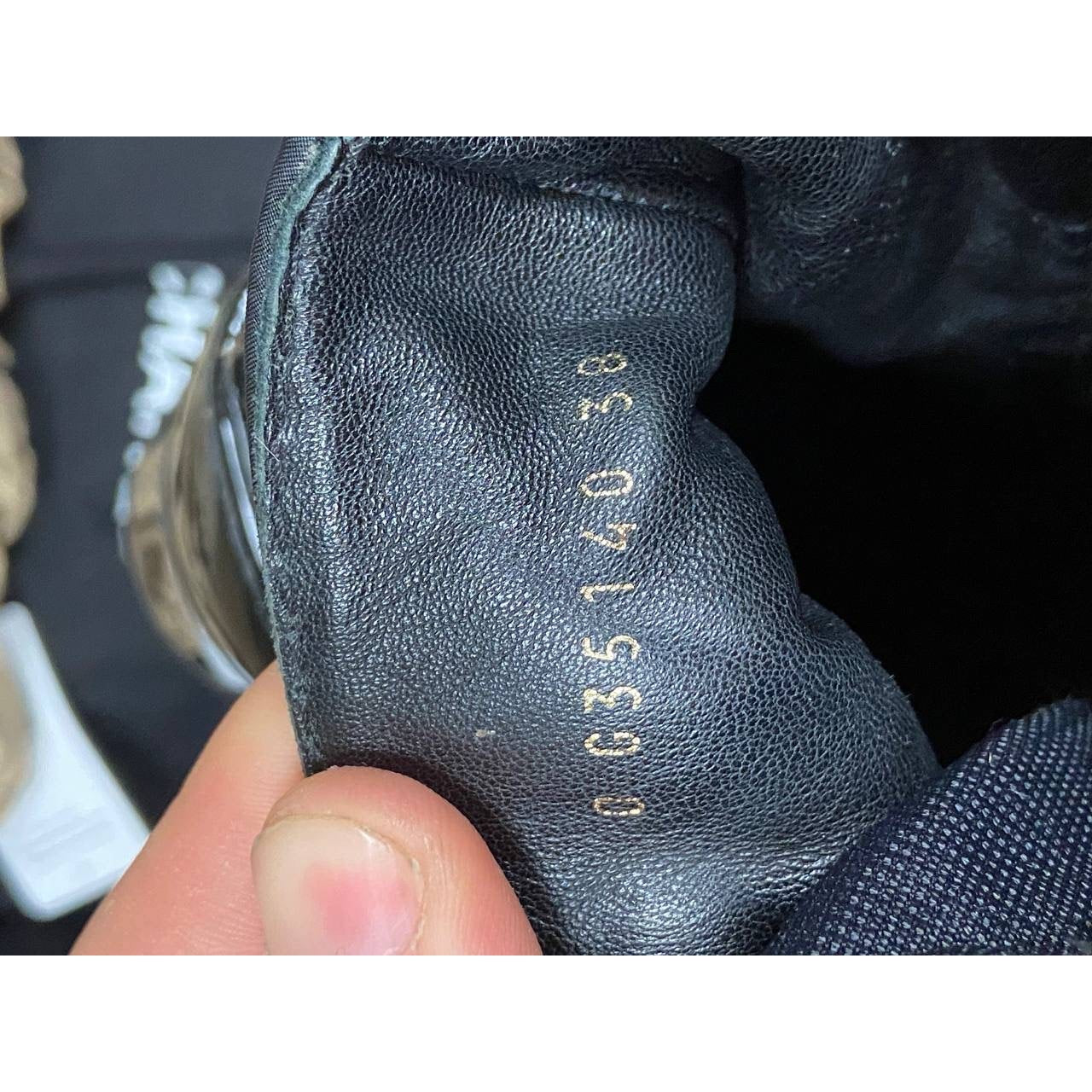 Chanel Black Lace-Up Textile Rubber Boots Size 38 pre-owned