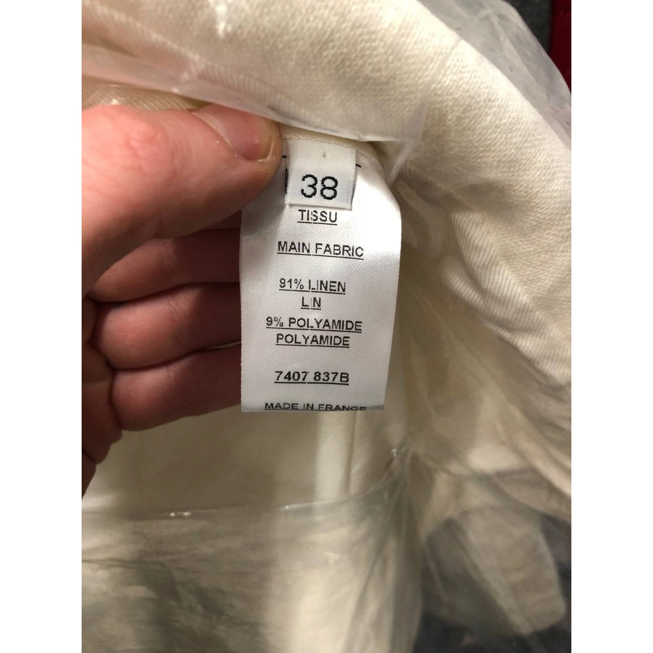 Balmain White Linen Crystal Trim Jacket - Size M (FR38) pre-owned