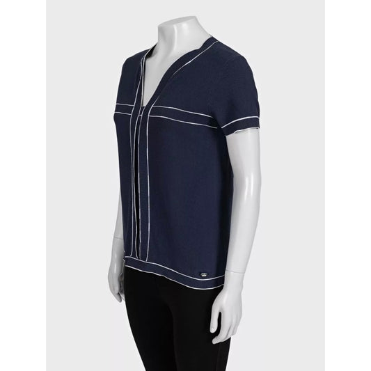 Chanel Blue Cotton T-Shirt Sz.38 Pre-owned