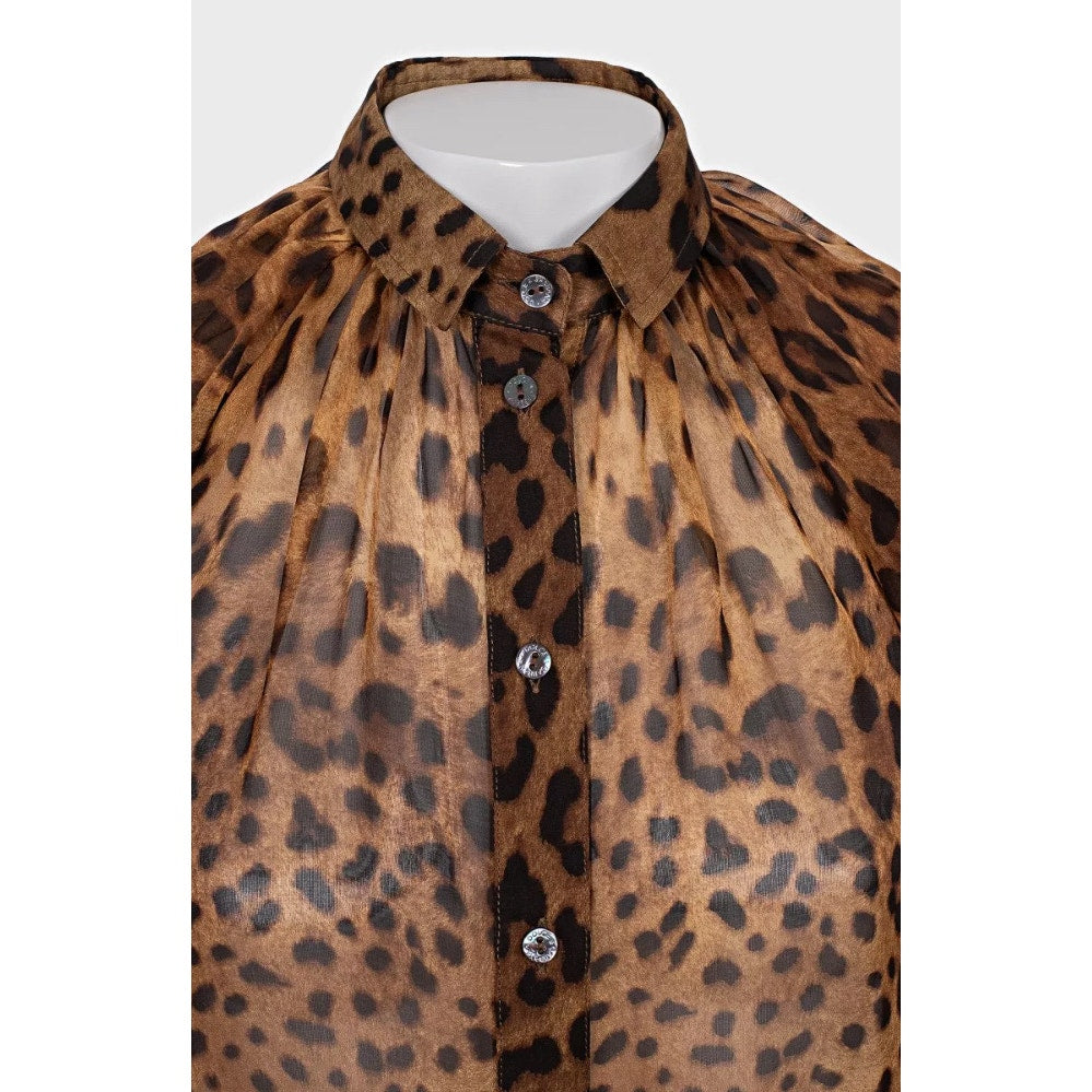 Dolce & Gabbana Silk Animal Print Blouse - Size XS/IT38 Pre-owned