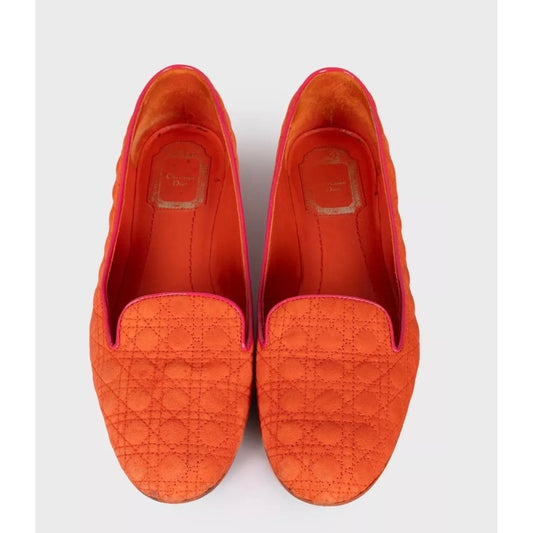 Christian Dior Orange Suede Ballet Flats - Size 39 Pre-owned
