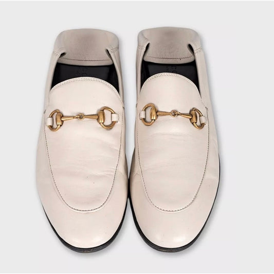 Gucci White Leather Loafers - Size 38 (US 8) Pre-owned