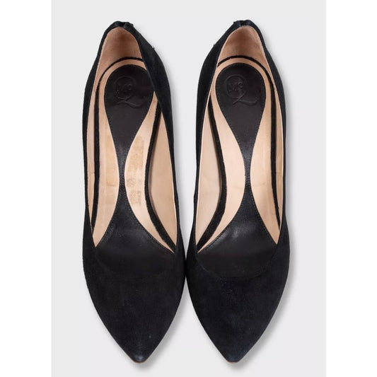 Alexander McQueen Black Suede Chic Rear Detail Pumps Sz.39 pre-owned
