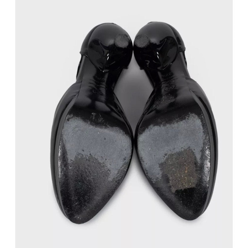 Alexander McQueen Black Patent Leather Sculpted Pumps Sz.37.5 Pre-owned