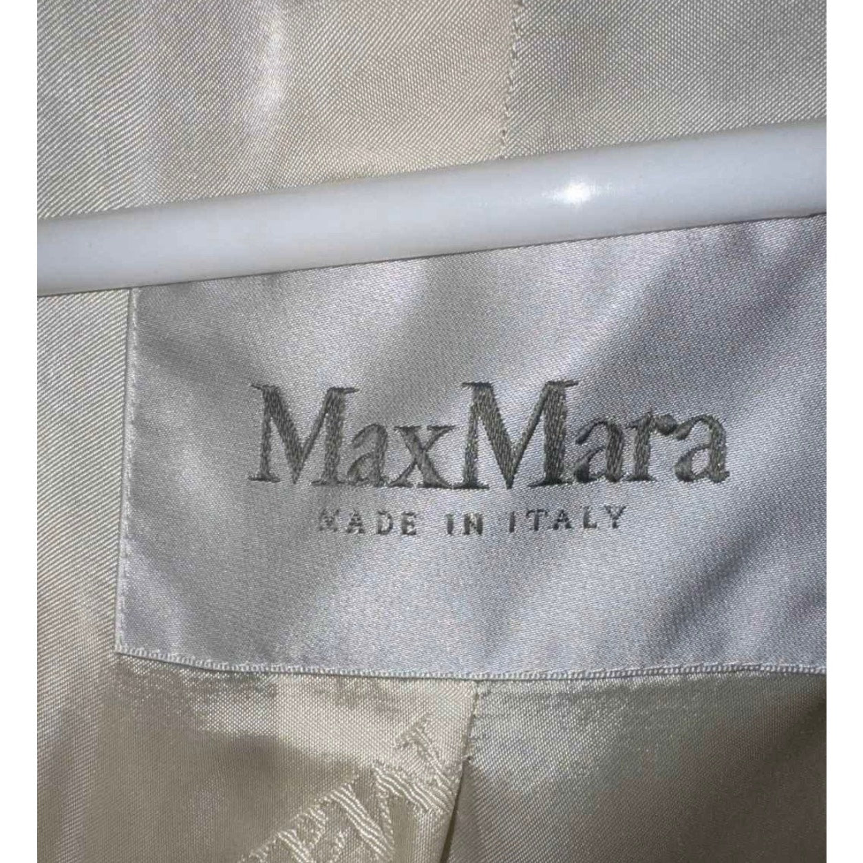 Max Mara White Straight Cut Teddy Coat L pre-owned