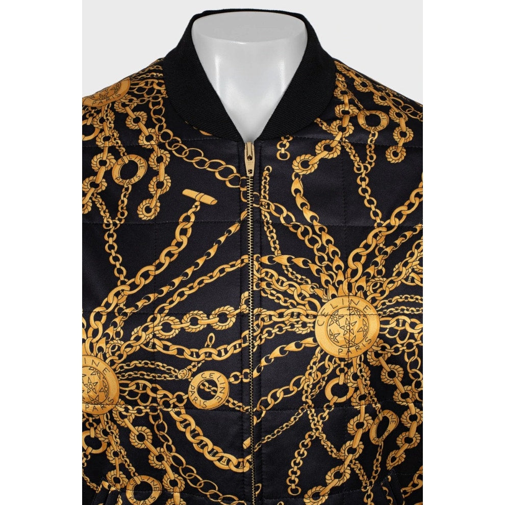 Celine Black Signature Print Bomber Jacket - Size S (FR36) Pre-owned