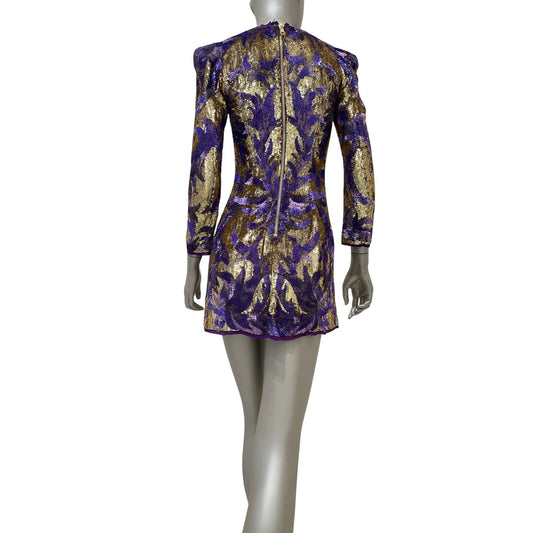 Balmain Embellished Silk Sequin Mini Dress FR 38 Pre-owned