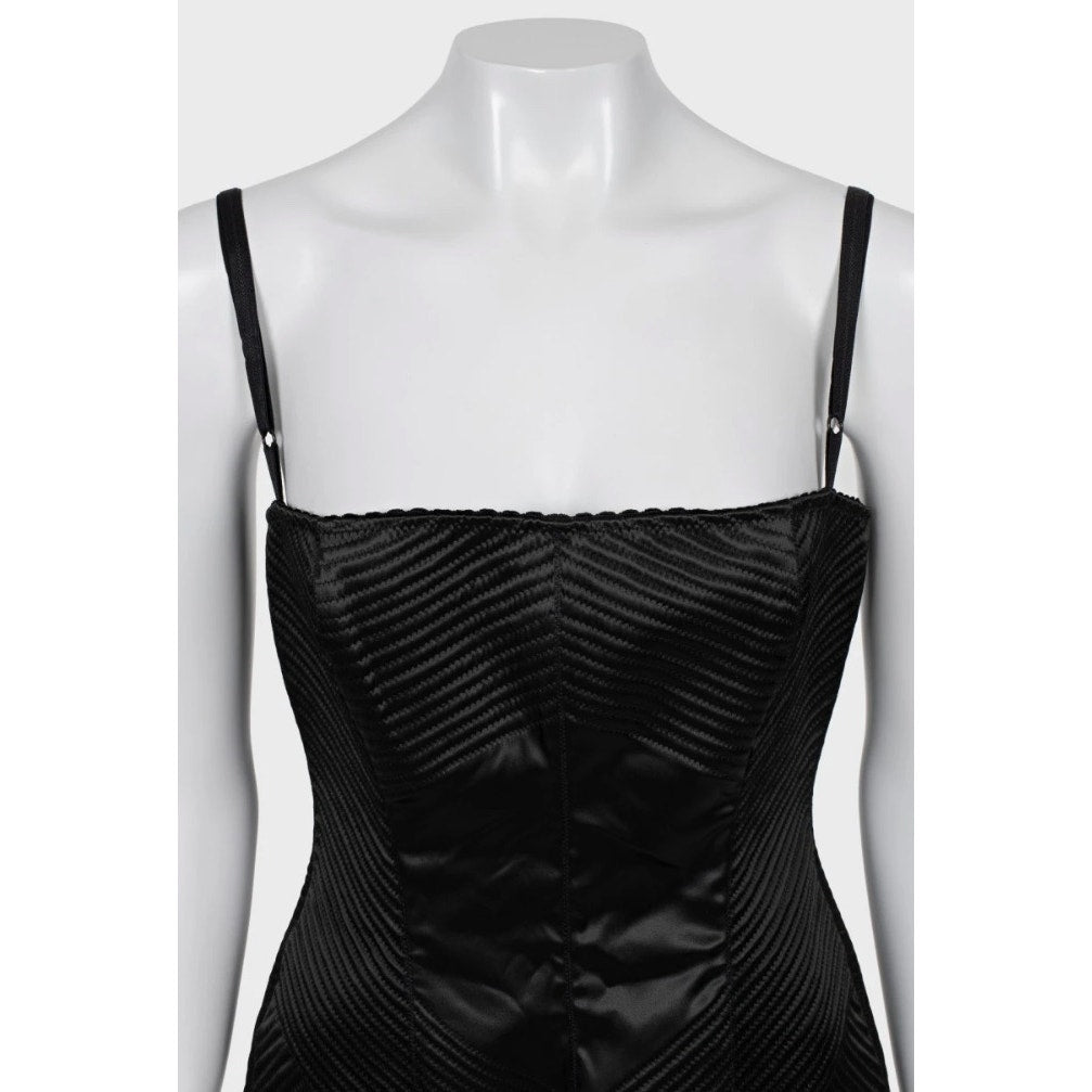 Dolce & Gabbana Black Acetate Fitted Dress Sz.46 pre-owned