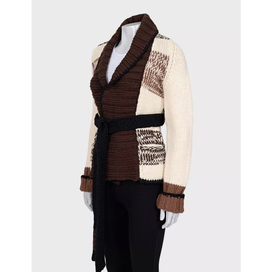 Saint Laurent Vintage Knit Belted Cardigan – Size M pre-owned