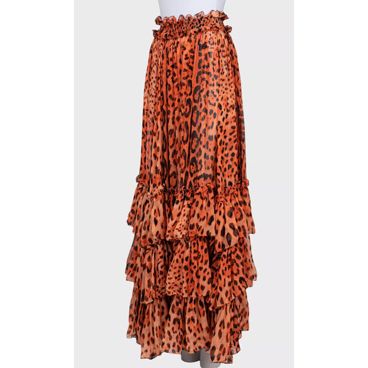 Dolce & Gabbana Silk Animal Print Maxi Skirt - XXS (IT36) Pre-owned